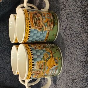 Vintage Sakura Garden Vignette coffee mugs set of 4